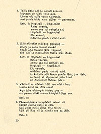 Hopladii-hopladaa. Aarne Oit (Аарнэ Ойт). Laulge kaasa! 18 (Пойте с нами! 18) Tallinn, kirjastus Eesti Raamat (Таллин, издательство Ээсти Раамат), 1970 - страница 30